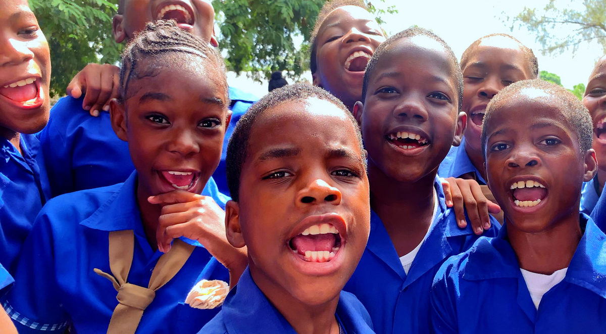 jamaican primary school kids happy